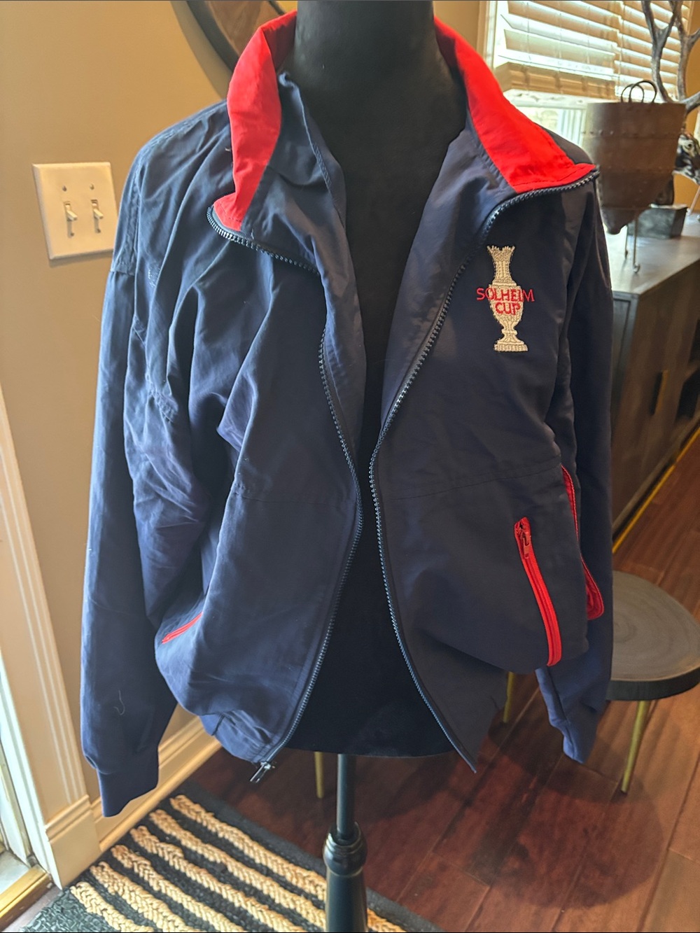 Women's golf Navy and Red Windbreaker Jacket